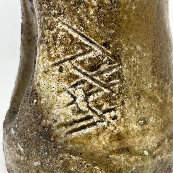 Ironstone Vase Hand Thrown Pottery Double Handle Unmarked 10.25" Tall - Picture 10 of 16